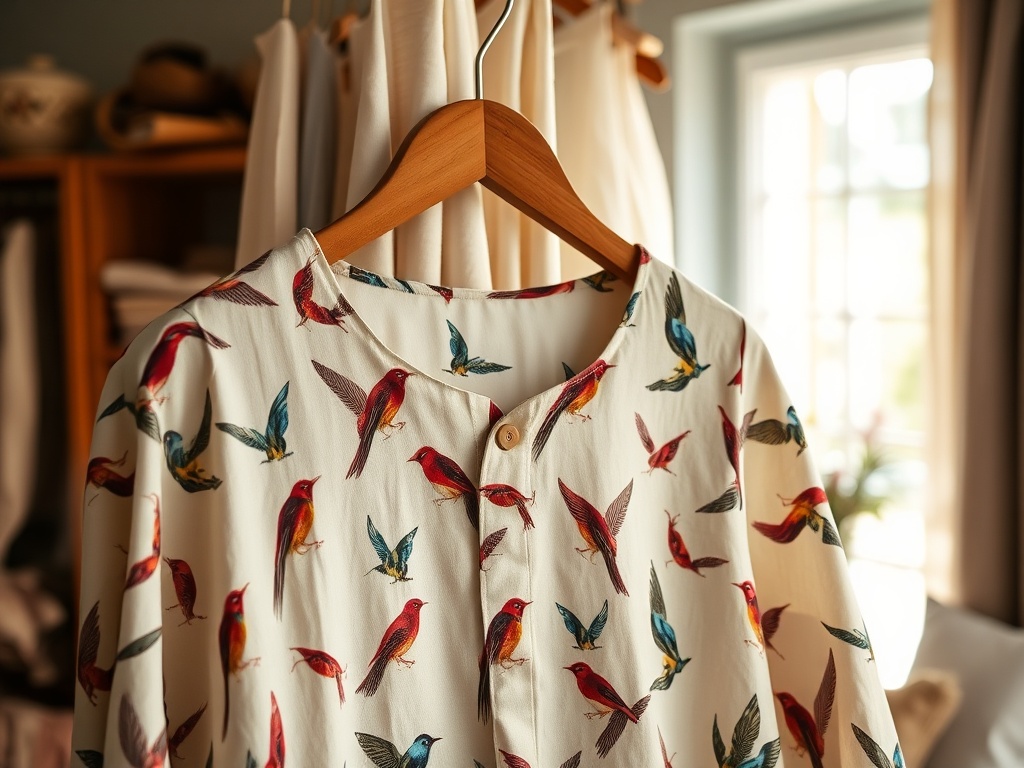 landingsite.net | Tunici cu imprimeu de păsări migrate: libertate și natură